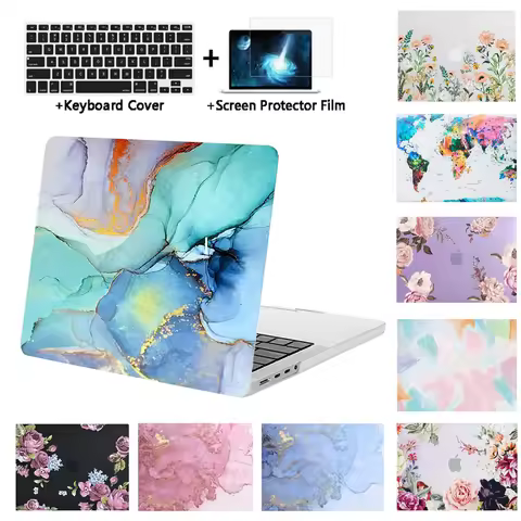 Protective Laptop Case For MacBook Pro 14 16 inch A2141 M2 A2442 A2485 Hard Shell Mac Air 13 A1932 A