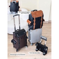 [THE LINCOLN] FASHION TROLLEY BACKPACK AIRPLANE CABIN LUGGAGE SUITCASE PREMIUM LEATHER MATERIAL WATE