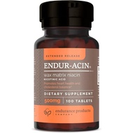 ENDUR-ACIN Niacin 100 Tablets - Vitamin B3 Niacin 500mg Extended Release & Low-Flush, Supports Chole