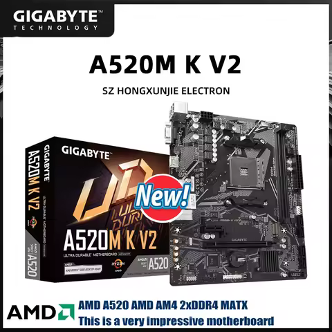 GIGABYTE brand new A520M K V2 AMD A520 AM4 Motherboard Support Ryzen 5 5500/5600G 7 5700X/5800X 5 36