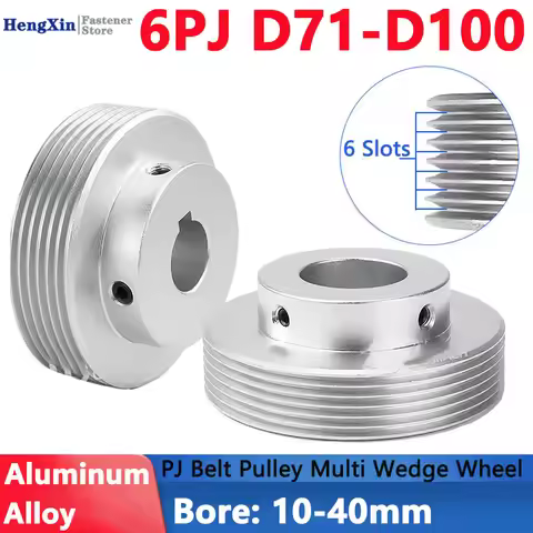 1pcs Dia 71-100mm 6PJ Multi Wedge Wheel PJ Belt Pulley 6 Slots Motor Shaft 6 Peak Groove Synchronous
