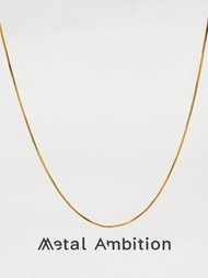 หรูหรา 18 K Gold Plated Silver Snake Bone สร้อยคอผู้หญิง Original Design รูปแบบเรขาคณิต High Class F