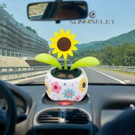 [sunriselet.sg] Solar Powered Flower Car Ornament Gadgets Gift Auto Interior Home Decoration