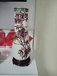 景泰藍花瓶 銅胎景泰藍 竹子圖案