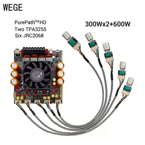 WEGE ZK-AS21P 300Wx2+600W 2.1 Channel BT Digital Power Amplifier Board Subwoofer TPA3255 AMP Wuzhi A
