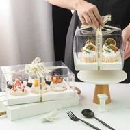 Cupcake Packaging Box Transparent Plastic Small Paper Cupcake Box Dessert Packaging 2 Pcs 4 Pcs 6 Pc