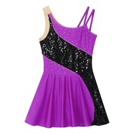 Sequin Rhinestone Figure Ice Skating Dress Kids Girls Gymnastics Leotard Ballet Dance Costume Lyrica