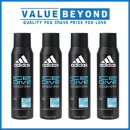 (BUNDLE OF 4) Adidas Deodorant Spray | Body Spray Ice Dive 150ml