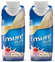 Ensure Plus Milkshake Style Nutritional Supplement Drink, Strawberry (237ml) (Pack of 2)