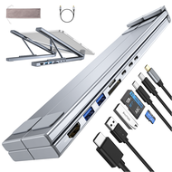 8-in-1 USB-C Laptop Stand With Docking Station Universal USB C Dock Tablet Stand Foldable Type-C Hub