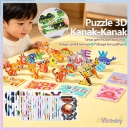 Victoky Teka-Teki Kertas 3D 3D Puzzle Cardboard Kids  Develops Motor Skills  Early Education