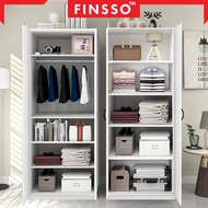 FINSSO: Multifunctional 2 Door 5 Tier Bedroom Concept Wooden Wardrobe Cabinet / Kabinet Almari/2 door wardrobe/2 hanging bar/adjustable compartment