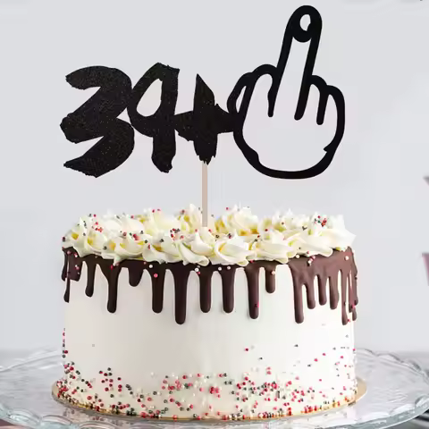 1pc Glitter Black 40th Birthday Cake Decorations, Perfect for Forty Birthday Party, 40th Anniversary