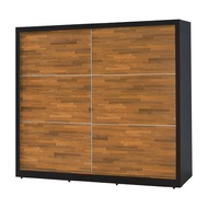 [特價]IHouse-高特 撞色耐磨7x7尺推門衣櫃/衣櫥集層木色
