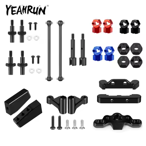 YEAHRUN Alu Alloy Servo Fixing Mount Hex Adapters Steel CVD for LOSI 1/16 Mini-B 2WD 1/18 Mini-T 2.0