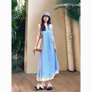 1 X Piece Knit Long Dress Women's Casual  Loose Coverall Dress Sleeveless Maxi Dress
