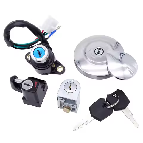 1 Set Motorcycle Fuel Gas Cap Cover Ignition Switch Seat Helmet Lock Key Set Accessories for Honda C