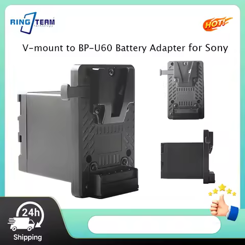 V-mount to BP-U60 Battery Adapter Full Decoding No Pop-ups for Sony PXW-Z280 Z190 X280 X160 FS5 FS7