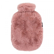 Fashy Hot Water Bottle Extra Soft Plush Cover Pink (0.8L or 2.0L)