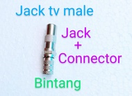jack tv drat / f to tv connector antena tv