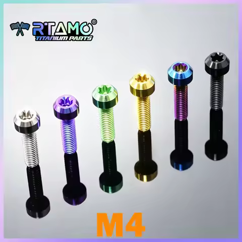 RTAMO Gr5 Titanium Bolts M4X6/8/10/15/20/25/30 ABS Sensor Disc Bolts Screws for Bicycle Motorcycle (