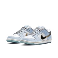 Sean Cliver x Nike SB dunk LOW Pro QS White Blue Gold