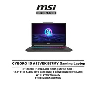 MSI Cyborg 15 AI A13VEK-887MY Gaming Laptop (i7-13420H/16GB OR 32GB DDR5 /512GB SSD/6GB RTX 4050/15.