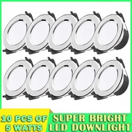LED Downlight 220V White Silver Ceiling Pin Light 3Pieces Up To 10Pieces Of 5Watts