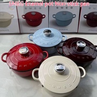 Vistas Smeg Multifunction Enamel Pot New Style Soup Pot 24cm Large Capacity Household NonStick Pot S
