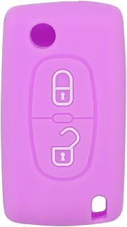 Key Case Compatible with Peugeot Citroen 2 Buttons Flip Remote Control - Silicone Protective Key Cas