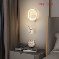 ** Led Lamp Creative Children's Room Wall Moon Astronaut Bedroom Bedside Study Background Lamps