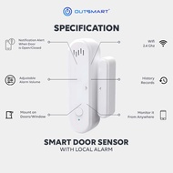 Outsmart WiFi Smart Door Window Sensor Open / Close Detector App Notification Alert Security Alarm Alexa Google Home Xiaomi aqara