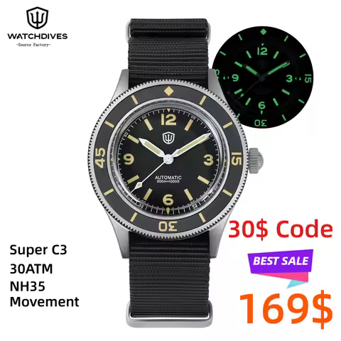 Watchdives WD50Ti Titanium Automatic Dive Watch 300M NH35 Men’s Mechanical Watch Sapphire Ceramic Be