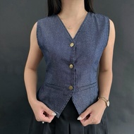 ENMEI Mora Vest 390 - Women's Crop Top Vest - Women's Jeans Vest - Sleeveless Top - Women's Vest