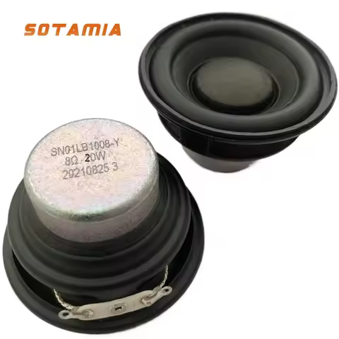 SOTAMIA 2Pcs 2 Inch Full Range Audio Speakers 52MM 4 Ohm 8 Ohm 20W HIFI Speaker Super Bass Sound Mus