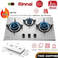 NEW Rinnai Stainless Steel Gas Hob / Gas Stove / Rinnai RB-773S / Rinnai Dapur / 3 Tungku Dapur / Co