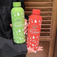 500ml Christmas Thermos Cup Stainless Steel Tumbler Vacuum Cup Christmas Tree Coffee Tumbler Christm
