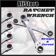 ALi Hand Ratchet Wrench, Quick Release Wrench, 4 in 1 Double-sided Ratchet Wrench, 3/16, 1/4, 5/16, 