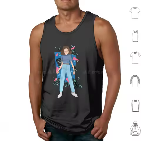 Eleven Tank Tops Print Cotton 80s Demogorgon Hawkins The Upside Down Stranger
