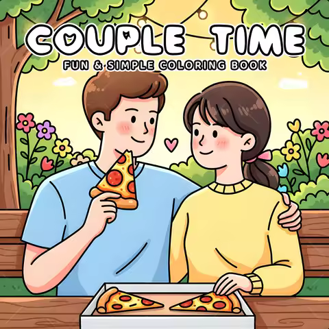 COUPLE TIME FUN & SIMPLE Coloring Book for Adult | 24 Pages Colouring Book, Drawing Supplies for Chr