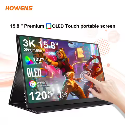 Screen 15.8" OLED Portable Monitor 3K 2880x1800 USB C Touch Screen 120Hz Gaming Monitor 500nits Disp