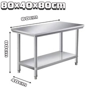 OzPro การรับประกันหนึ่งเดือน โต๊ะแสตนเลส แข็งแรงทนทาน ทนต่อการสึกหรอทำความสะอาดง่าย รับน้ำหนักที่แข็