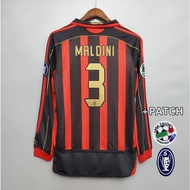 Long Sleeve 2006 2007 Milan Retro Home Soccer Jersey Classic Football Jersey Vintage Ac Kaka Shirt