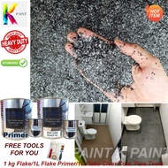 Epoxy Flake Coating Full Set **Dark Grey Mix** Cat Lantai Flake Coating Waterproof Anti -Slip (1KG Dark Grey Flake)