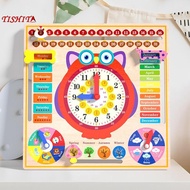 [tishita] Montessori Toys Kids Clock Calendar Multifuctional Weather Season Time Cognition Days of W