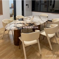 BaxterWater Drop Pandora Luxury Stone Dining Table Oval Natural Marble Dining-Table Light Luxury Hig