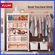 ✶ ▗ ✽ YUUMI New Plastic durabox drawer with Hanger Rack wardrobe cabinet for clothes storage box or