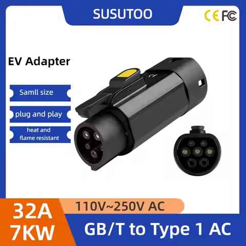 32A 7kW GB/T to Type 1 EV Adapter Female GB/T Plug to SAE J1772 Converter For Ukraine Russia EV Char