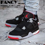 AIR JORDAN 4 RETRO OG BRED Black Red Basketball Shoes Leisure Sports Training Jordan4 Casual Sneaker