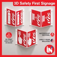 3D Safety Signage V Sign Fire Extinguisher Fire Alarm Fire Hose Pemadam Api Fire Projecting